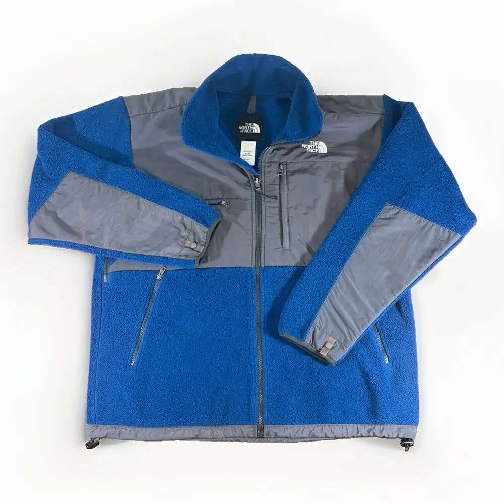 The North Face Denali Fleece Jacket Mens XL Blue Grey Polartec Full Zip Vented
